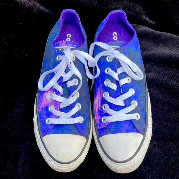 CONVERSE ALL STAR PURPLE CELESTIAL LOW TOP SNEAKERS - 9 - NIB ! 💜👟✨ - Picture 3 of 9